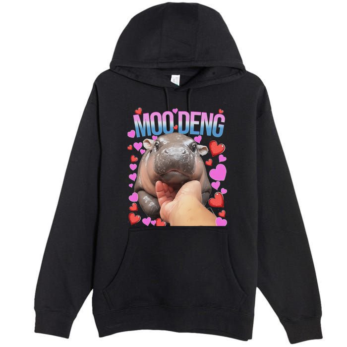 The Famous Moo Deng Pygmy Baby Hippo Moo Deng Cute Moodeng Premium Pullover Hoodie