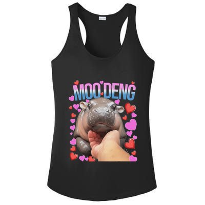 The Famous Moo Deng Pygmy Baby Hippo Moo Deng Cute Moodeng Ladies PosiCharge Competitor Racerback Tank