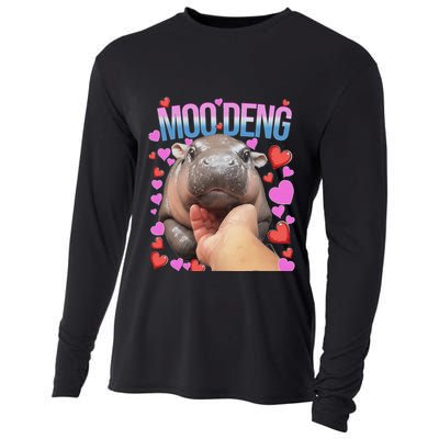 The Famous Moo Deng Pygmy Baby Hippo Moo Deng Cute Moodeng Cooling Performance Long Sleeve Crew