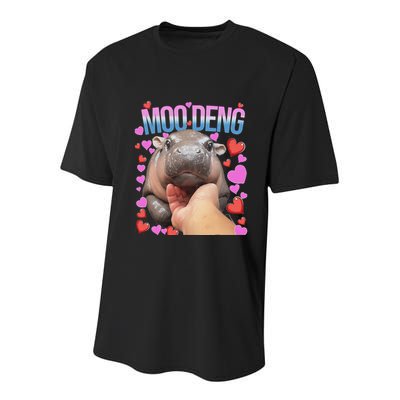 The Famous Moo Deng Pygmy Baby Hippo Moo Deng Cute Moodeng Youth Performance Sprint T-Shirt