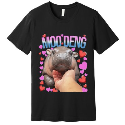 The Famous Moo Deng Pygmy Baby Hippo Moo Deng Cute Moodeng Premium T-Shirt