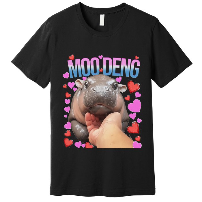 The Famous Moo Deng Pygmy Baby Hippo Moo Deng Cute Moodeng Premium T-Shirt