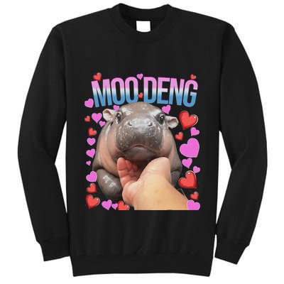 The Famous Moo Deng Pygmy Baby Hippo Moo Deng Cute Moodeng Tall Sweatshirt