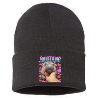 The Famous Moo Deng Pygmy Baby Hippo Moo Deng Cute Moodeng Sustainable Knit Beanie