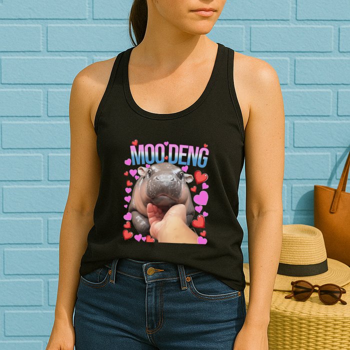 The Famous Moo Deng Pygmy Baby Hippo Moo Deng Cute Moodeng Womens Tank Top