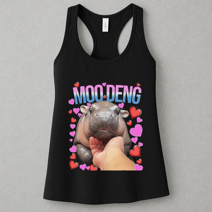 The Famous Moo Deng Pygmy Baby Hippo Moo Deng Cute Moodeng Womens Tank Top