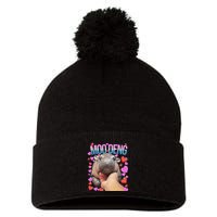 The Famous Moo Deng Pygmy Baby Hippo Moo Deng Cute Moodeng Pom Pom 12in Knit Beanie