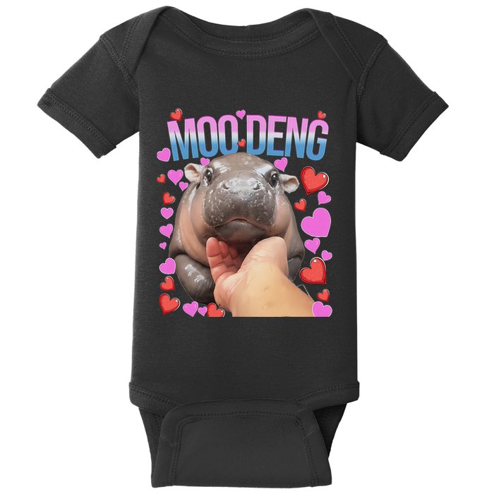 The Famous Moo Deng Pygmy Baby Hippo Moo Deng Cute Moodeng Baby Bodysuit