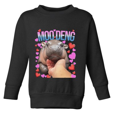 The Famous Moo Deng Pygmy Baby Hippo Moo Deng Cute Moodeng Toddler Sweatshirt