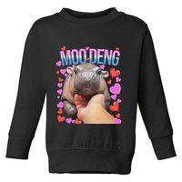 The Famous Moo Deng Pygmy Baby Hippo Moo Deng Cute Moodeng Toddler Sweatshirt