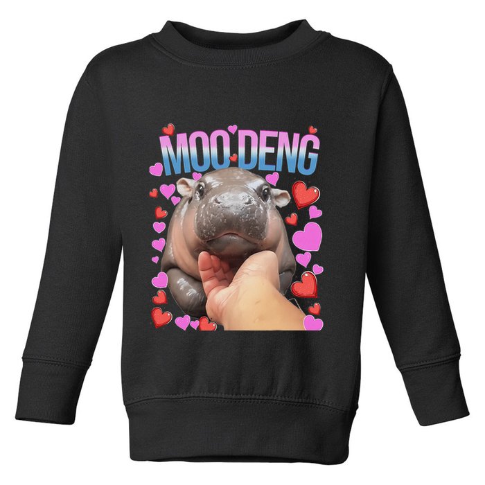 The Famous Moo Deng Pygmy Baby Hippo Moo Deng Cute Moodeng Toddler Sweatshirt