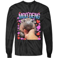 The Famous Moo Deng Pygmy Baby Hippo Moo Deng Cute Moodeng Tie-Dye Long Sleeve Shirt