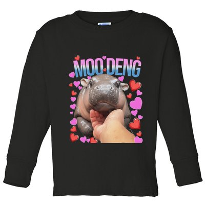 The Famous Moo Deng Pygmy Baby Hippo Moo Deng Cute Moodeng Toddler Long Sleeve Shirt