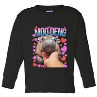 The Famous Moo Deng Pygmy Baby Hippo Moo Deng Cute Moodeng Toddler Long Sleeve Shirt
