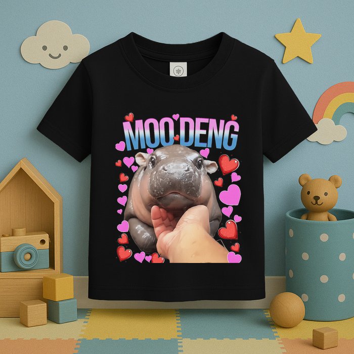 The Famous Moo Deng Pygmy Baby Hippo Moo Deng Cute Moodeng Toddler T-Shirt