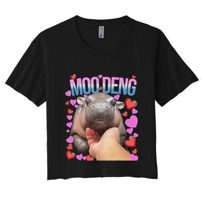 The Famous Moo Deng Pygmy Baby Hippo Moo Deng Cute Moodeng Crop Top