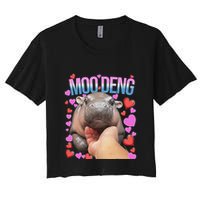 The Famous Moo Deng Pygmy Baby Hippo Moo Deng Cute Moodeng Crop Top