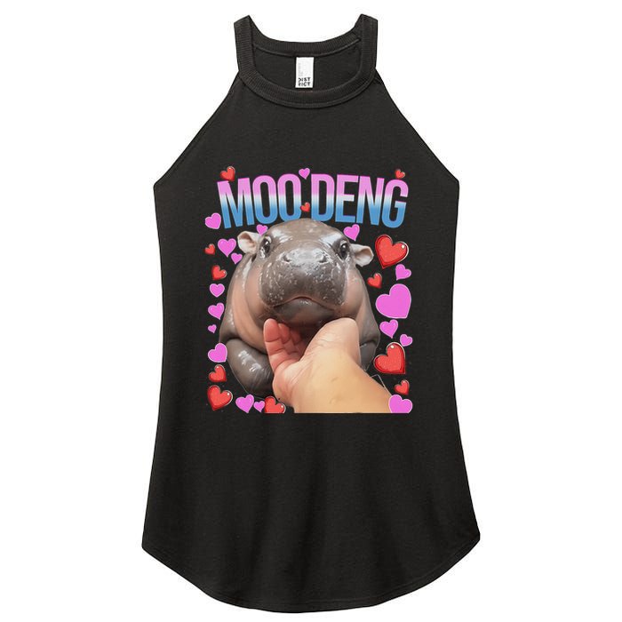 The Famous Moo Deng Pygmy Baby Hippo Moo Deng Cute Moodeng Women's Perfect Tri Rocker Tank