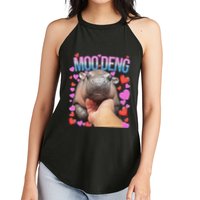 The Famous Moo Deng Pygmy Baby Hippo Moo Deng Cute Moodeng Women's Perfect Tri Rocker Tank