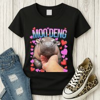 The Famous Moo Deng Pygmy Baby Hippo Moo Deng Cute Moodeng Womens T-Shirt
