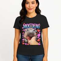 The Famous Moo Deng Pygmy Baby Hippo Moo Deng Cute Moodeng Womens T-Shirt