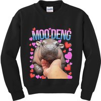 The Famous Moo Deng Pygmy Baby Hippo Moo Deng Cute Moodeng Kids Sweatshirt