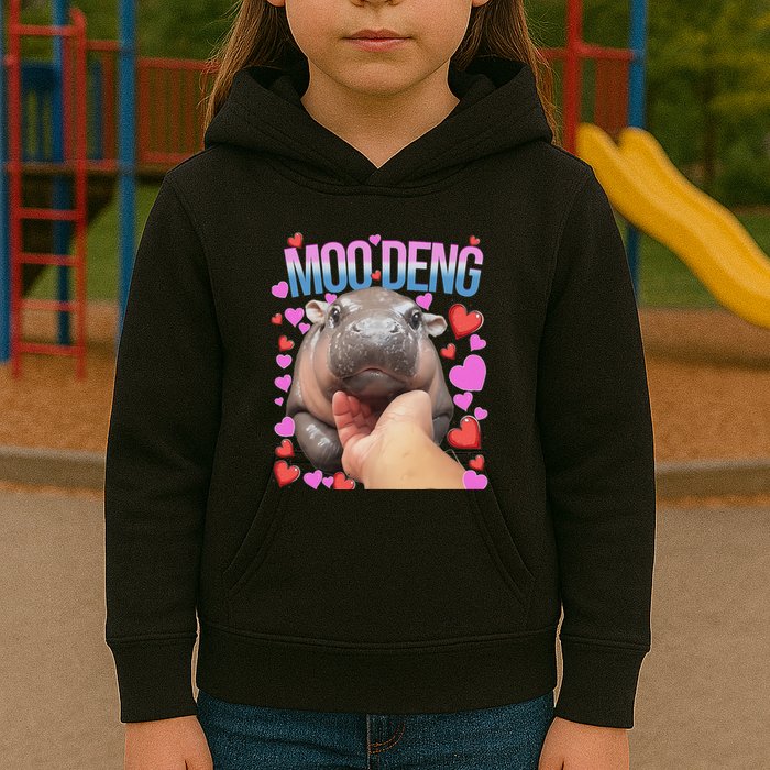 The Famous Moo Deng Pygmy Baby Hippo Moo Deng Cute Moodeng Kids Hoodie