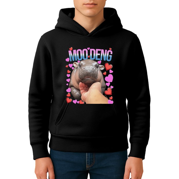 The Famous Moo Deng Pygmy Baby Hippo Moo Deng Cute Moodeng Kids Hoodie