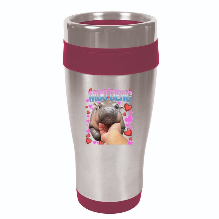 The Famous Moo Deng Pygmy Baby Hippo Moo Deng Cute Moodeng 16oz Travel Tumbler