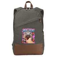 The Famous Moo Deng Pygmy Baby Hippo Moo Deng Cute Moodeng Cotton Canvas Backpack