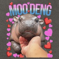 The Famous Moo Deng Pygmy Baby Hippo Moo Deng Cute Moodeng Cotton Canvas Backpack