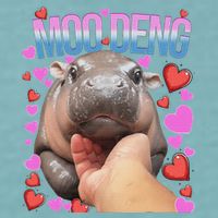 The Famous Moo Deng Pygmy Baby Hippo Moo Deng Cute Moodeng Sueded Cloud Jersey T-Shirt