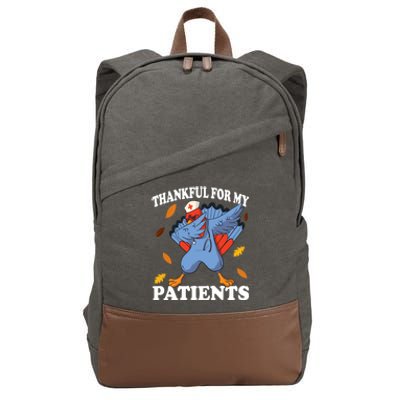 Thankful For My Patients Thanksgiving Cool Gift Cotton Canvas Backpack