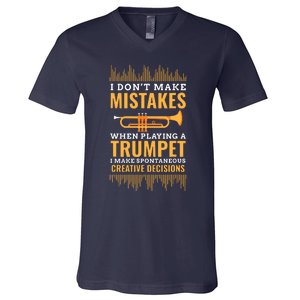 Trumpet Funny Musician Band Player Trumpeter Gift V-Neck T-Shirt