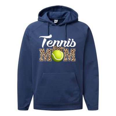 Tennis Funny Mom Game Leopard Mothers Day Gift Performance Fleece Hoodie