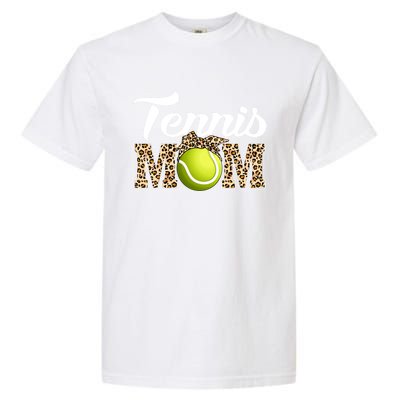 Tennis Funny Mom Game Leopard Mothers Day Gift Garment-Dyed Heavyweight T-Shirt