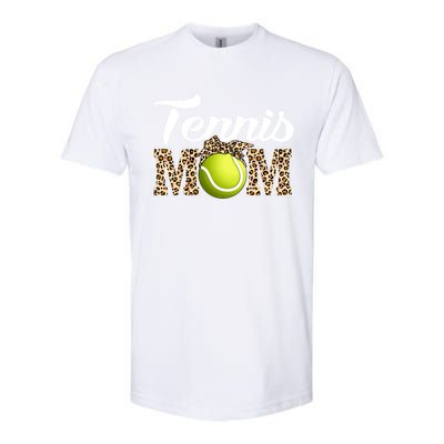 Tennis Funny Mom Game Leopard Mothers Day Gift Softstyle CVC T-Shirt