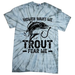 Trout Fear Me Trout Fishing Trout Fisherman Tie-Dye T-Shirt