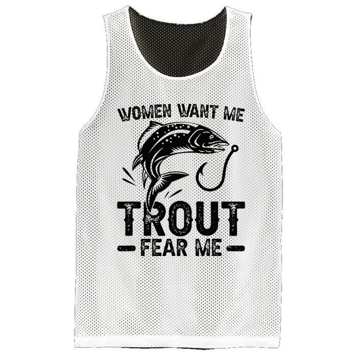 Trout Fear Me Trout Fishing Trout Fisherman Mesh Reversible Basketball Jersey Tank