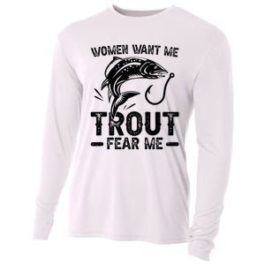 Trout Fear Me Trout Fishing Trout Fisherman Cooling Performance Long Sleeve Crew