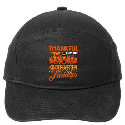 Thankful For My Kindergarten Turkeys Teacher Gift 7-Panel Snapback Hat