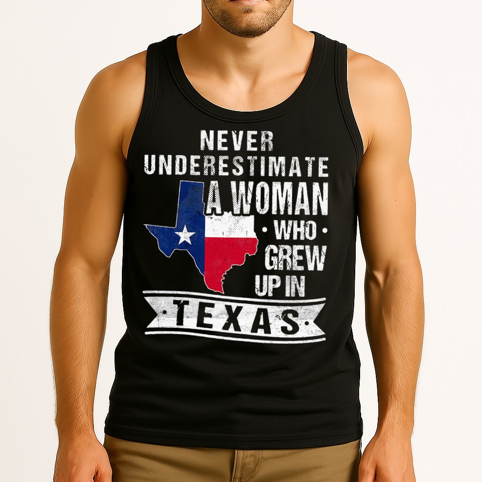 Texas Flag Map Vintage Texas Tank Top