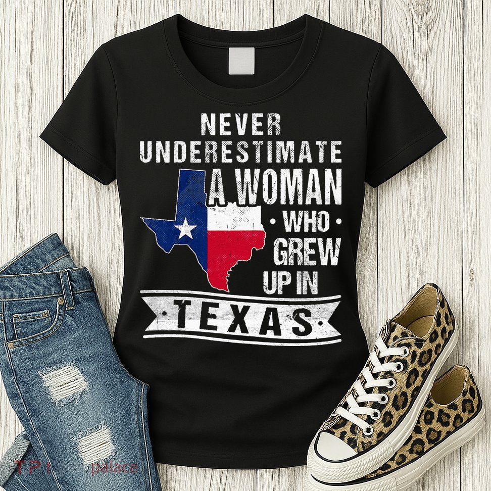 Texas Flag Map Vintage Texas Womens T-Shirt