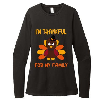 thankful for my family turkey thanksgiving turkey Lovers Womens CVC Long Sleeve Shirt