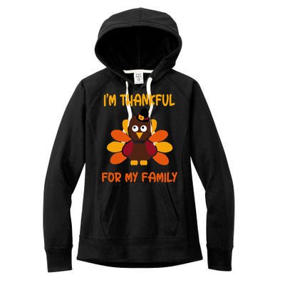 thankful for my family turkey thanksgiving turkey Lovers Women's Fleece Hoodie