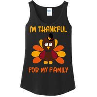 thankful for my family turkey thanksgiving turkey Lovers Ladies Essential Tank