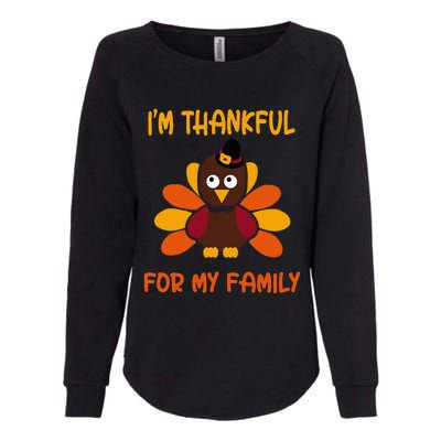 thankful for my family turkey thanksgiving turkey Lovers Womens California Wash Sweatshirt