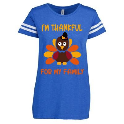 thankful for my family turkey thanksgiving turkey Lovers Enza Ladies Jersey Football T-Shirt