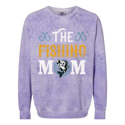 The Fishing Mom Funny Gift Colorblast Crewneck Sweatshirt