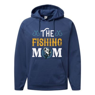 The Fishing Mom Funny Gift Performance Fleece Hoodie